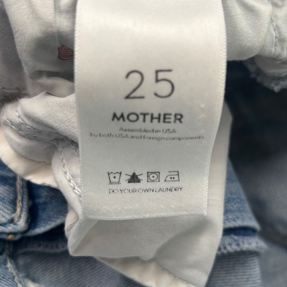 MOTHER The Sinner For Nothin Distressed Crop Straight Leg Jeans Womens Size 25 - Picture 6 of 16